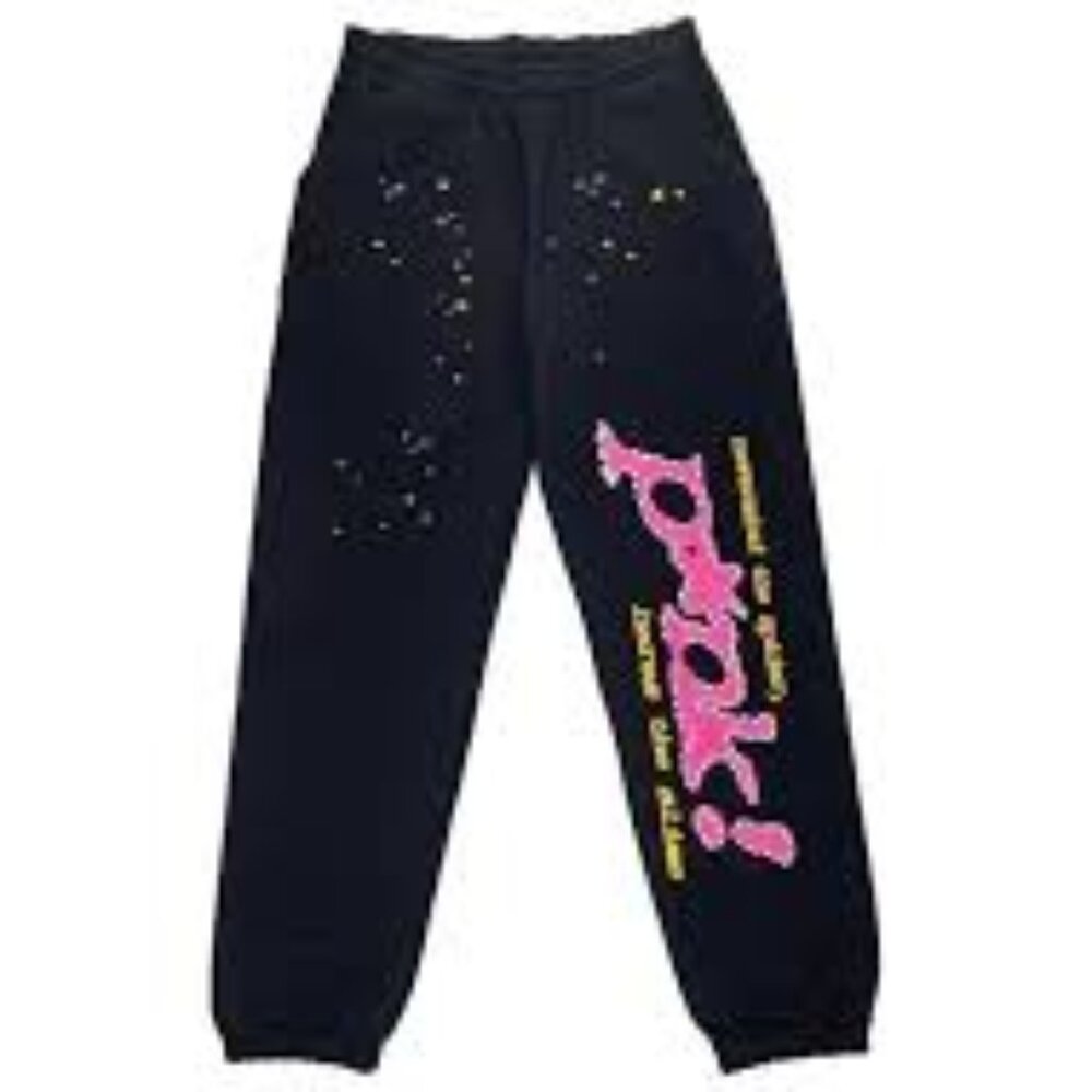 Sp5der P*nk Sweatpants Black